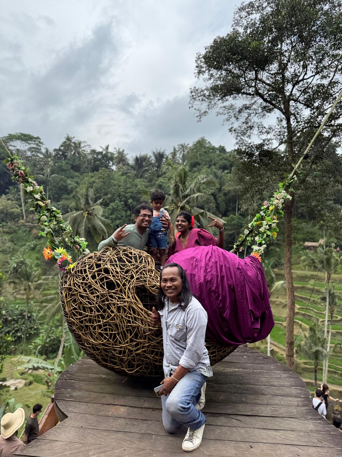 Nang Tut with clients at Tegalalang Rice Terrace