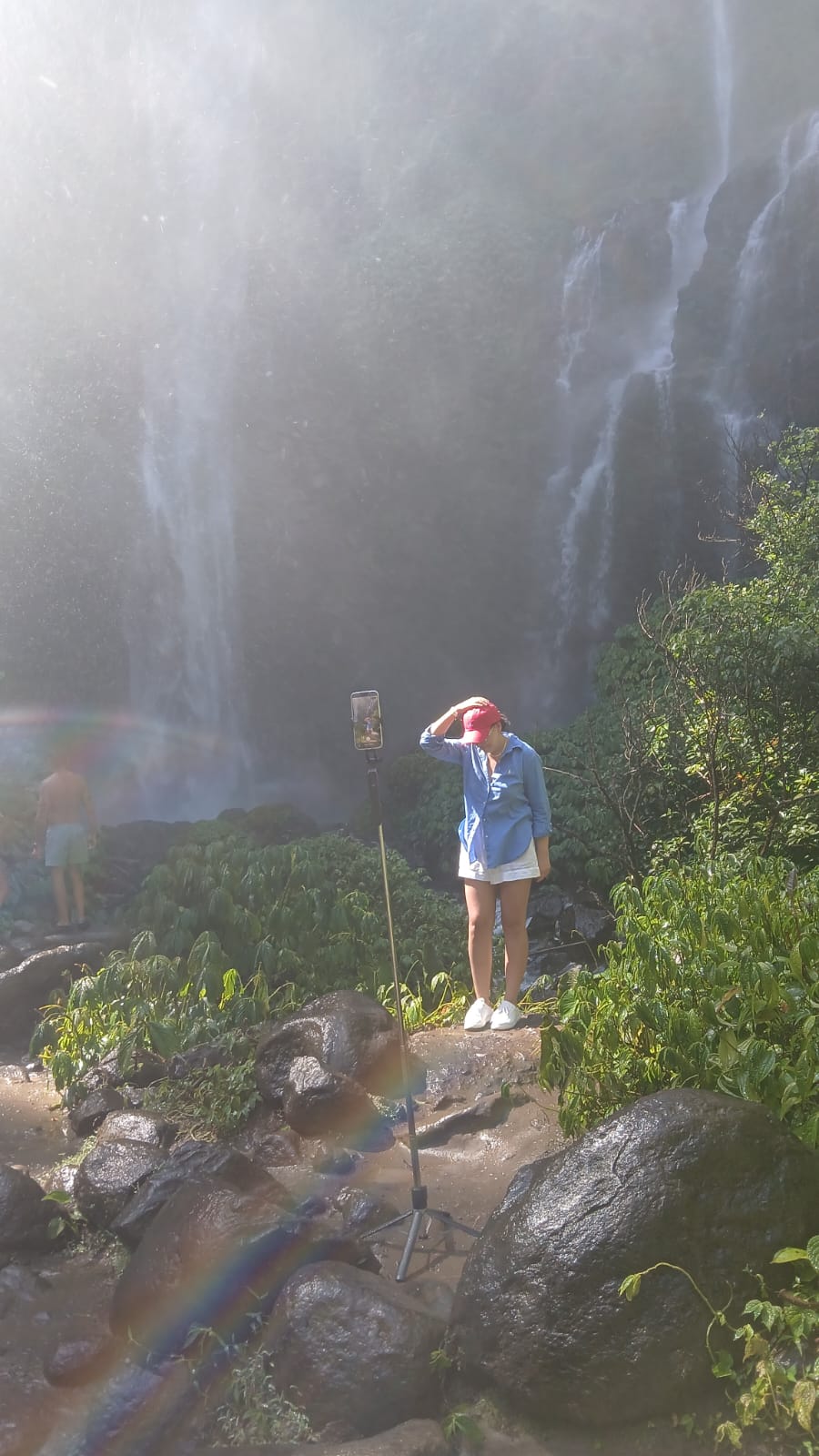 Guest capturing Sekumpul waterfall mist